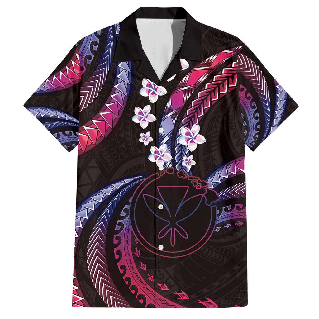 Hawaii Map Kanaka Maoli Family Matching Off Shoulder Maxi Dress and Hawaiian Shirt Fantastic Frangipani Sweet Dream LT01 Dad's Shirt - Short Sleeve Pink - Polynesian Pride