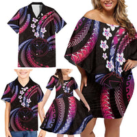 Hawaii Map Kanaka Maoli Family Matching Off Shoulder Short Dress and Hawaiian Shirt Fantastic Frangipani Sweet Dream LT01 - Polynesian Pride