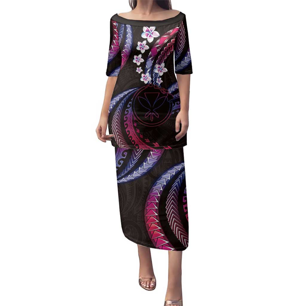 Hawaii Map Kanaka Maoli Family Matching Puletasi and Hawaiian Shirt Fantastic Frangipani Sweet Dream LT01 Mom's Dress Pink - Polynesian Pride