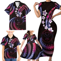 Hawaii Map Kanaka Maoli Family Matching Short Sleeve Bodycon Dress and Hawaiian Shirt Fantastic Frangipani Sweet Dream LT01 - Polynesian Pride