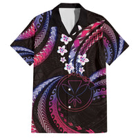 Hawaii Map Kanaka Maoli Family Matching Short Sleeve Bodycon Dress and Hawaiian Shirt Fantastic Frangipani Sweet Dream LT01 Dad's Shirt - Short Sleeve Pink - Polynesian Pride