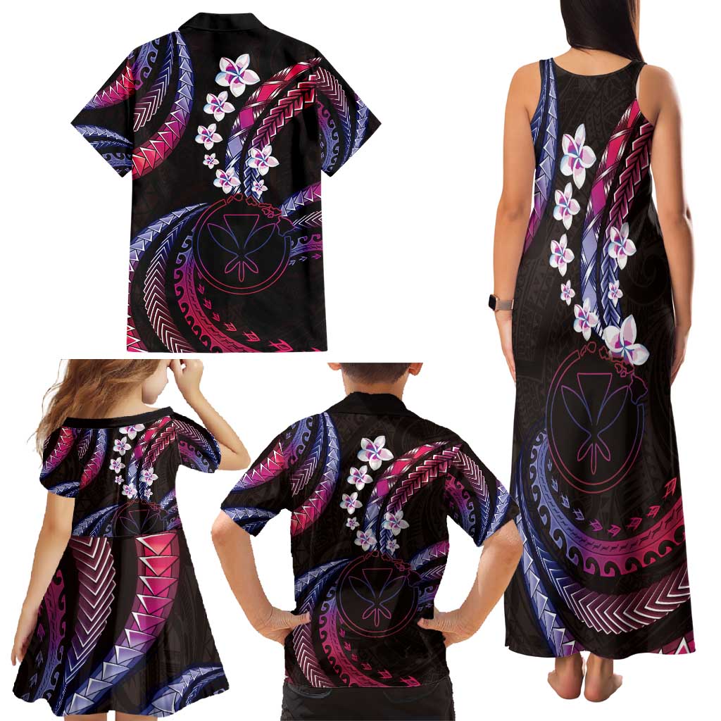 Hawaii Map Kanaka Maoli Family Matching Tank Maxi Dress and Hawaiian Shirt Fantastic Frangipani Sweet Dream LT01 - Polynesian Pride