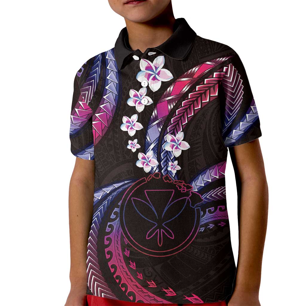 Hawaii Map Kanaka Maoli Kid Polo Shirt Fantastic Frangipani Sweet Dream