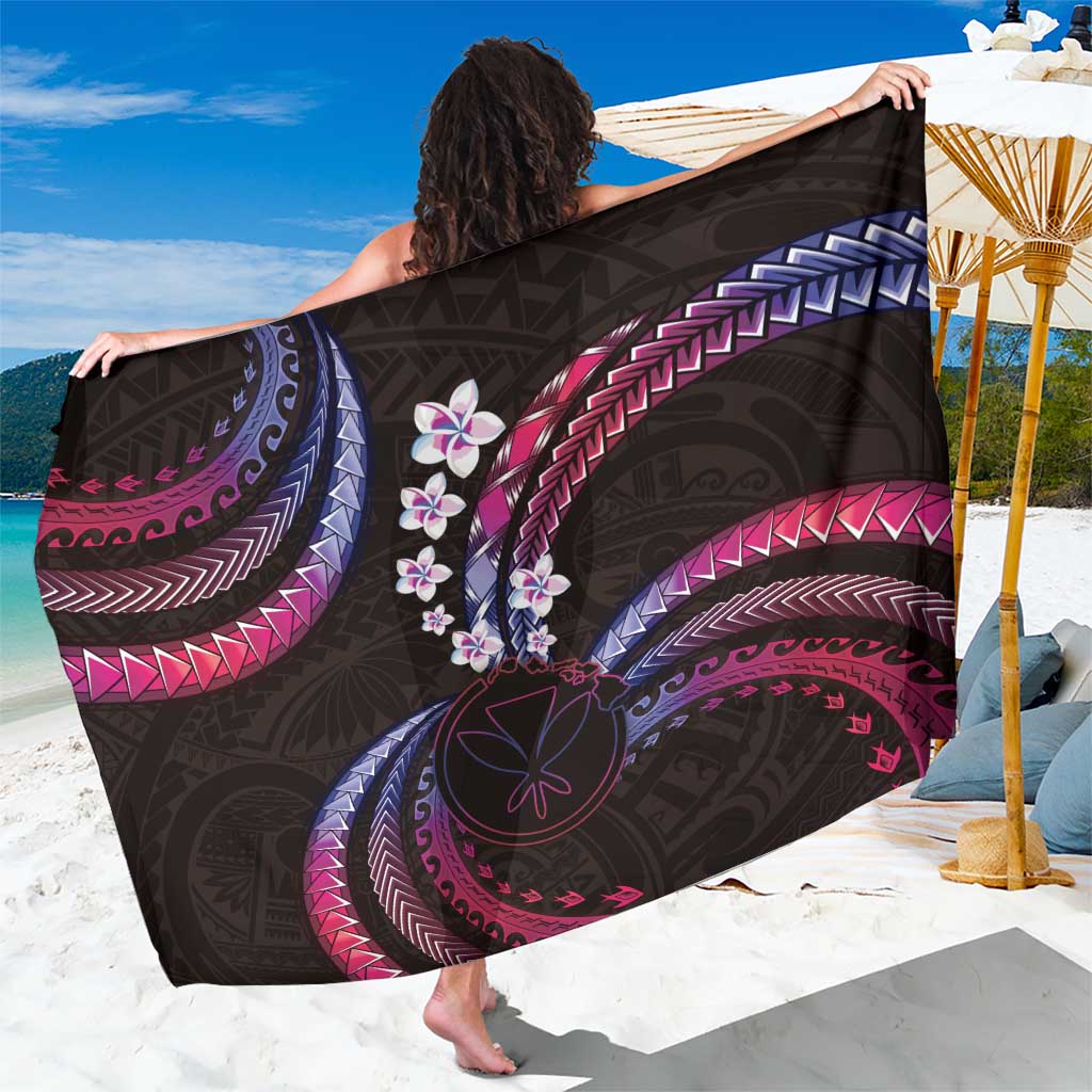 Hawaii Map Kanaka Maoli Sarong Fantastic Frangipani Sweet Dream LT01 One Size 44 x 66 inches Pink - Polynesian Pride
