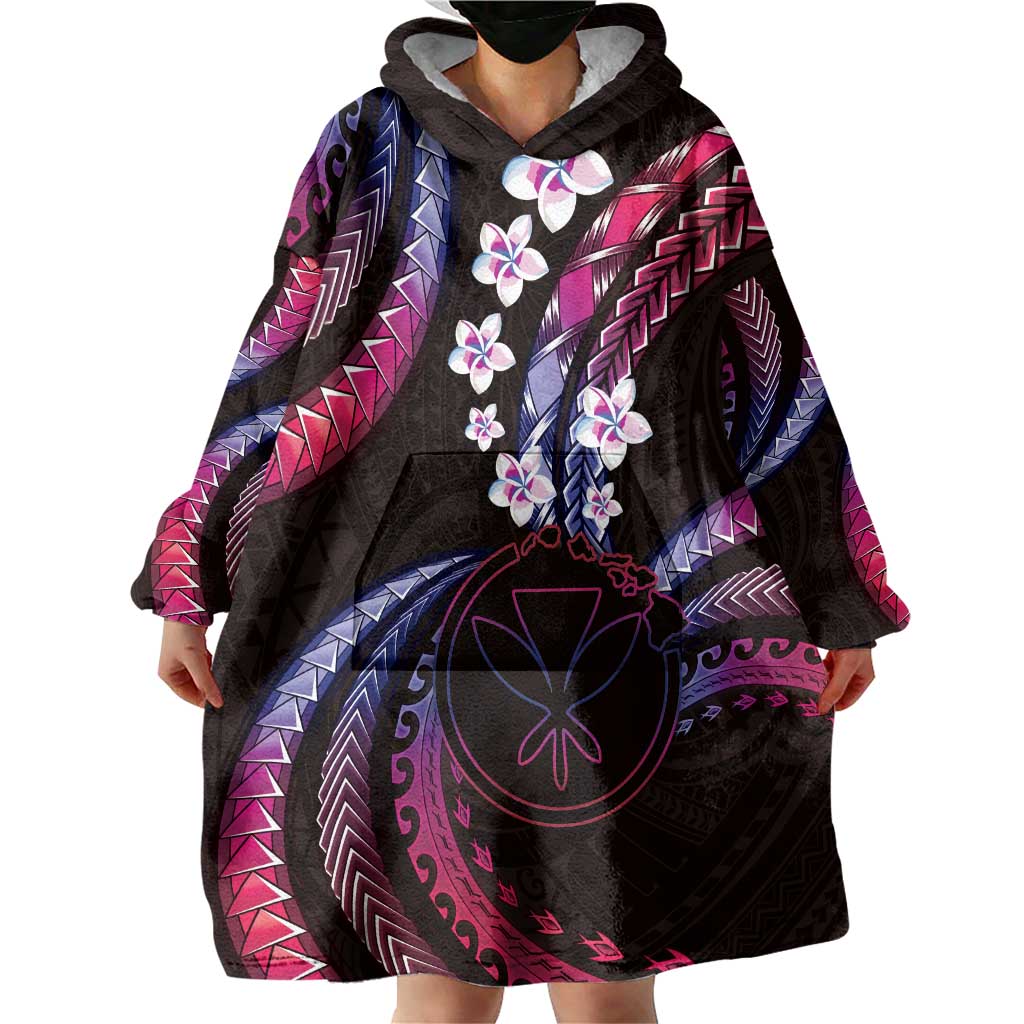 Hawaii Map Kanaka Maoli Wearable Blanket Hoodie Fantastic Frangipani Sweet Dream