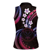 Hawaii Map Kanaka Maoli Women Sleeveless Polo Shirt Fantastic Frangipani Sweet Dream LT01 - Polynesian Pride