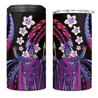 Hawaii King Kamehameha 4 in 1 Can Cooler Tumbler Fantastic Plumeria Sweet Vibes LT01 One Size: 16 oz Pink - Polynesian Pride