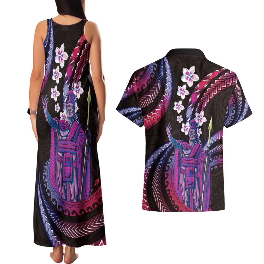 Hawaii King Kamehameha Couples Matching Tank Maxi Dress and Hawaiian Shirt Fantastic Plumeria Sweet Vibes LT01 - Polynesian Pride