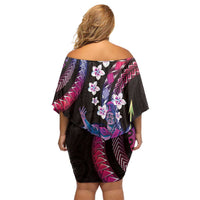 Hawaii King Kamehameha Family Matching Off Shoulder Short Dress and Hawaiian Shirt Fantastic Plumeria Sweet Vibes LT01 - Polynesian Pride