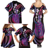 Hawaii King Kamehameha Family Matching Summer Maxi Dress and Hawaiian Shirt Fantastic Plumeria Sweet Vibes LT01 - Polynesian Pride