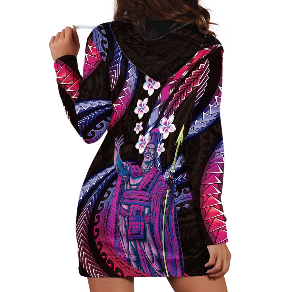 Hawaii King Kamehameha Hoodie Dress Fantastic Plumeria Sweet Vibes LT01 - Polynesian Pride