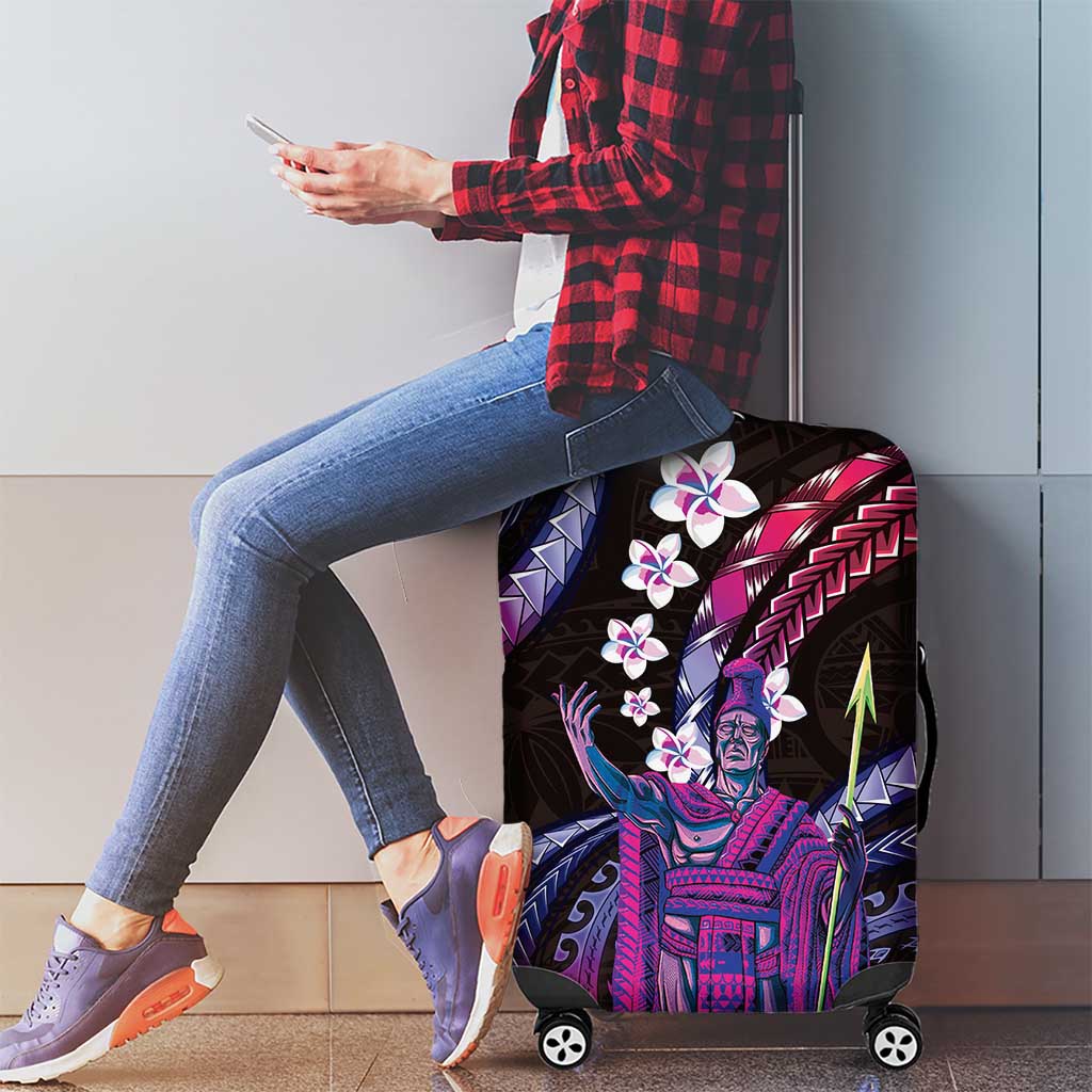 Hawaii King Kamehameha Luggage Cover Fantastic Plumeria Sweet Vibes