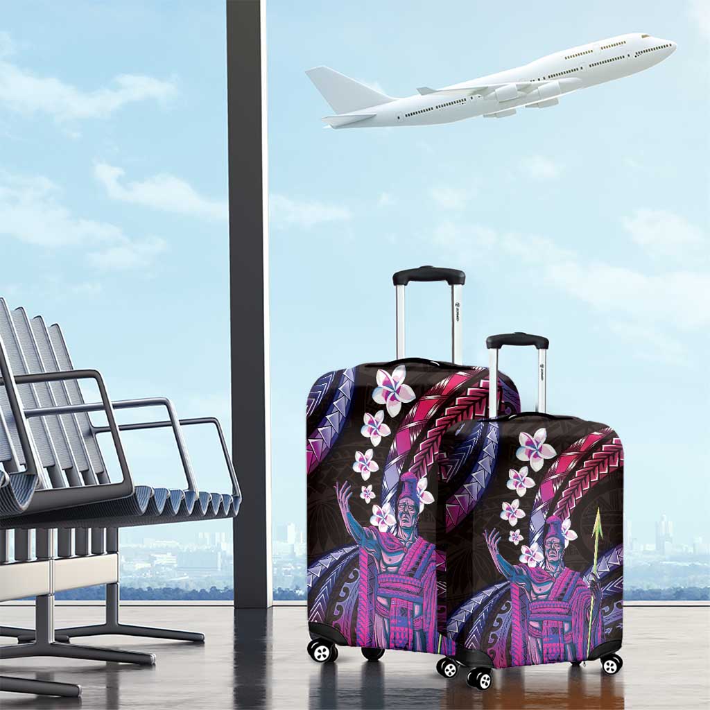 Hawaii King Kamehameha Luggage Cover Fantastic Plumeria Sweet Vibes