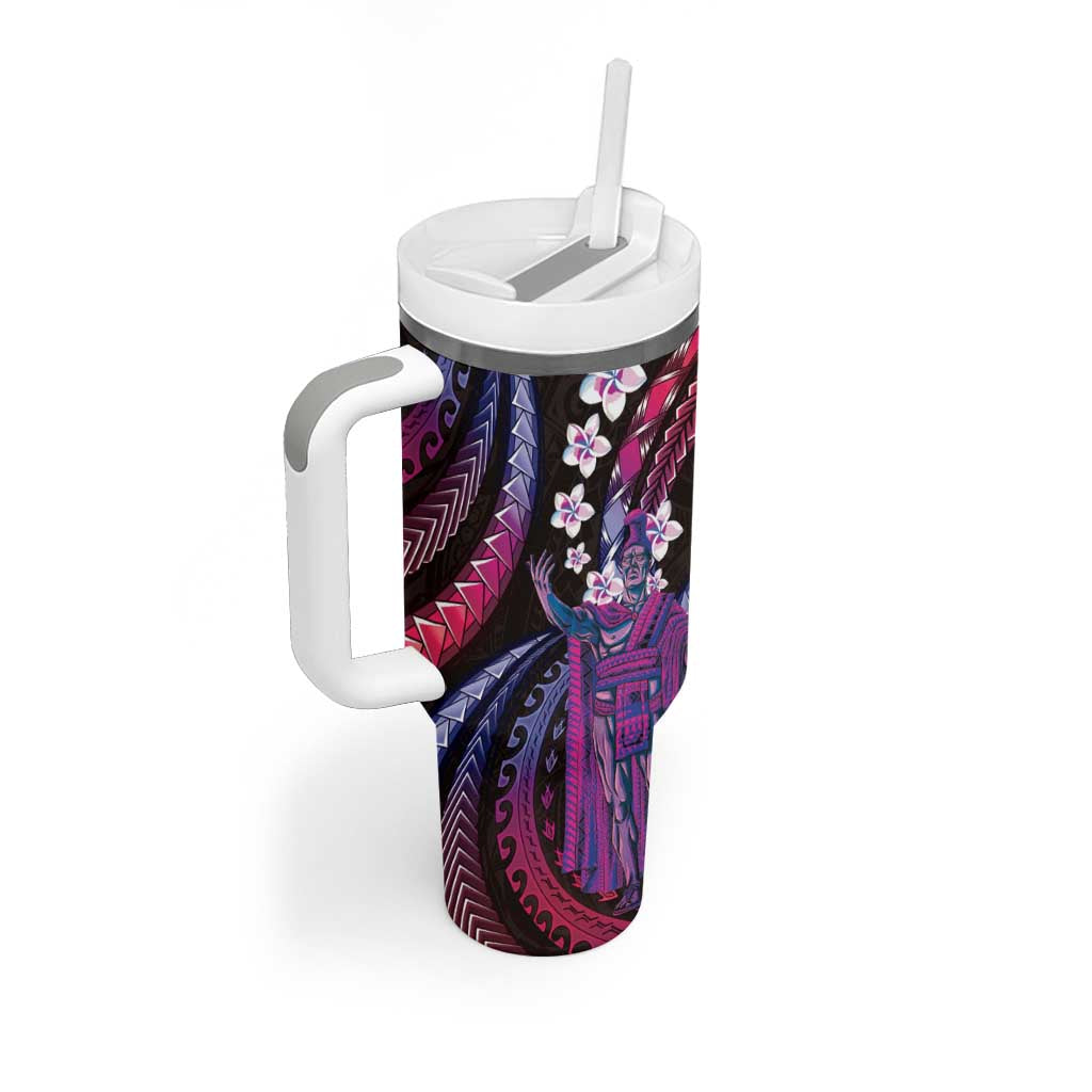 Hawaii King Kamehameha Tumbler With Handle Fantastic Plumeria Sweet Vibes
