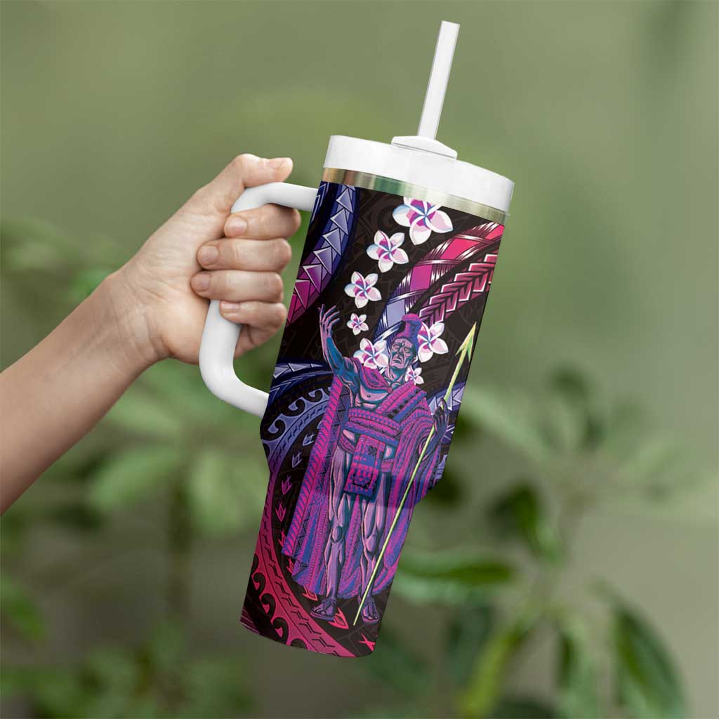 Hawaii King Kamehameha Tumbler With Handle Fantastic Plumeria Sweet Vibes