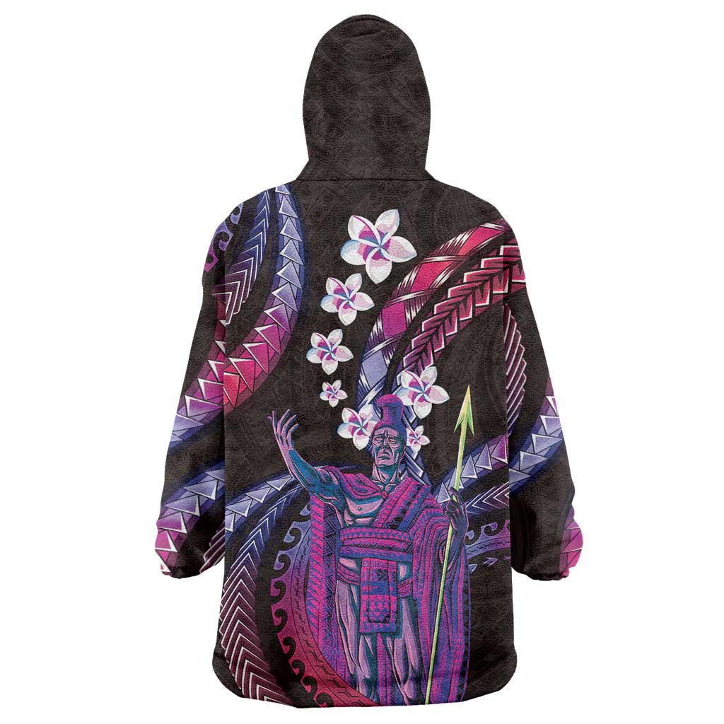 Hawaii King Kamehameha Wearable Blanket Hoodie Fantastic Plumeria Sweet Vibes