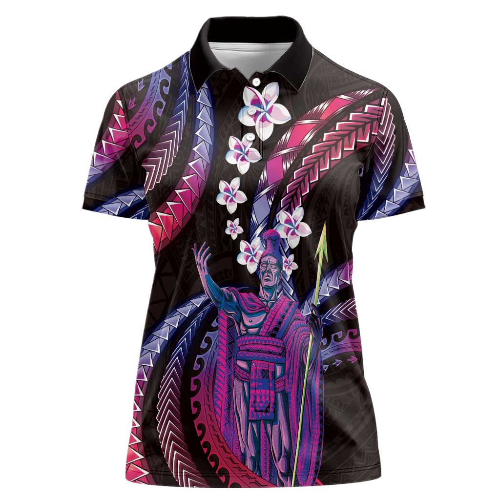 Hawaii King Kamehameha Women Polo Shirt Fantastic Plumeria Sweet Vibes LT01 Female Pink - Polynesian Pride