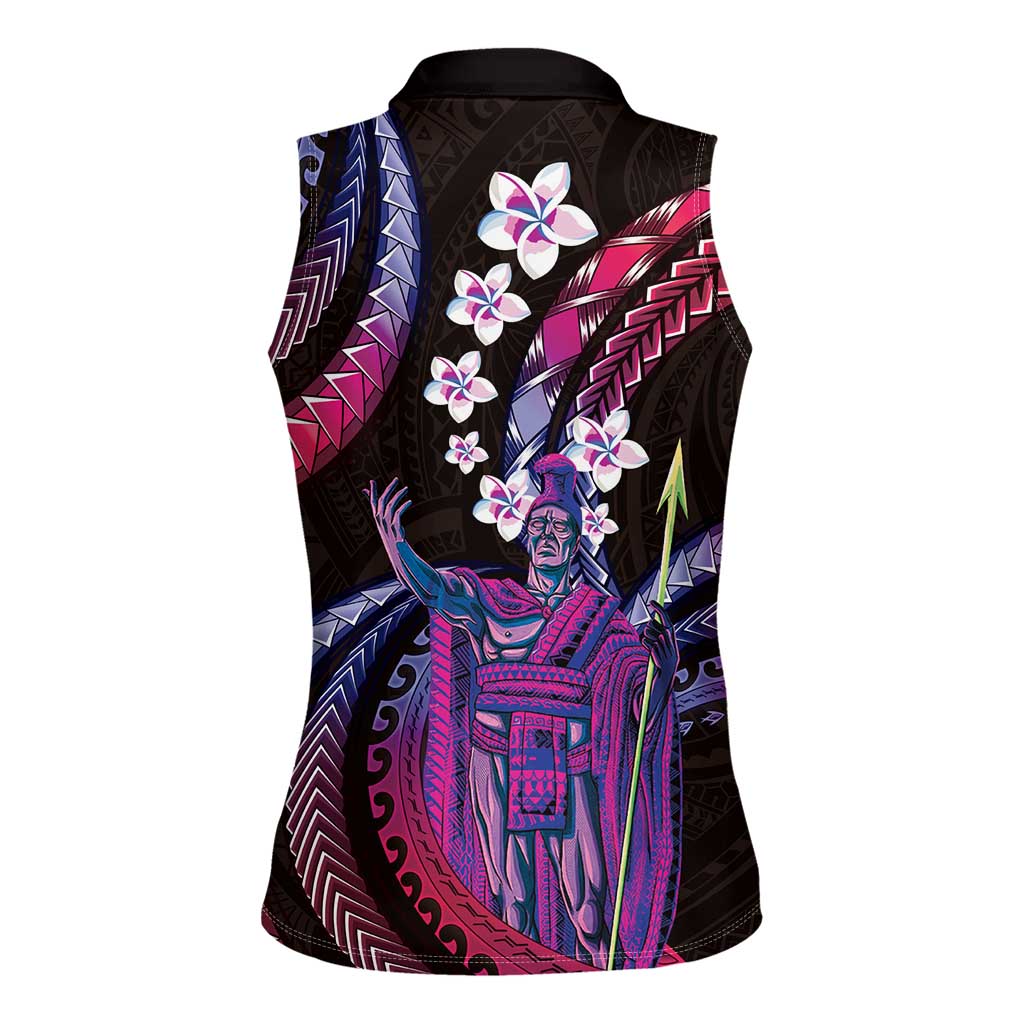 Hawaii King Kamehameha Women Sleeveless Polo Shirt Fantastic Plumeria Sweet Vibes LT01 - Polynesian Pride