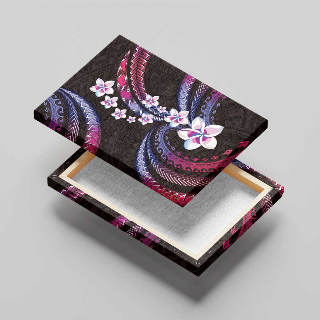 Hawaii Plumeria Canvas Wall Art Sweet Gradient Polynesian Pattern