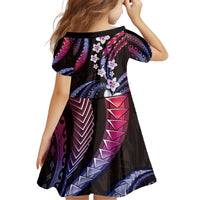 Hawaii Plumeria Family Matching Off Shoulder Short Dress and Hawaiian Shirt Sweet Gradient Polynesian Pattern