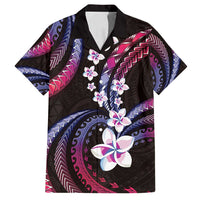 Hawaii Plumeria Family Matching Puletasi and Hawaiian Shirt Sweet Gradient Polynesian Pattern