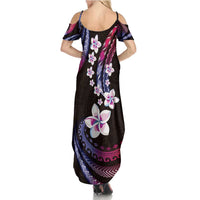 Hawaii Plumeria Family Matching Summer Maxi Dress and Hawaiian Shirt Sweet Gradient Polynesian Pattern