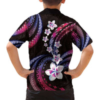 Hawaii Plumeria Family Matching Tank Maxi Dress and Hawaiian Shirt Sweet Gradient Polynesian Pattern