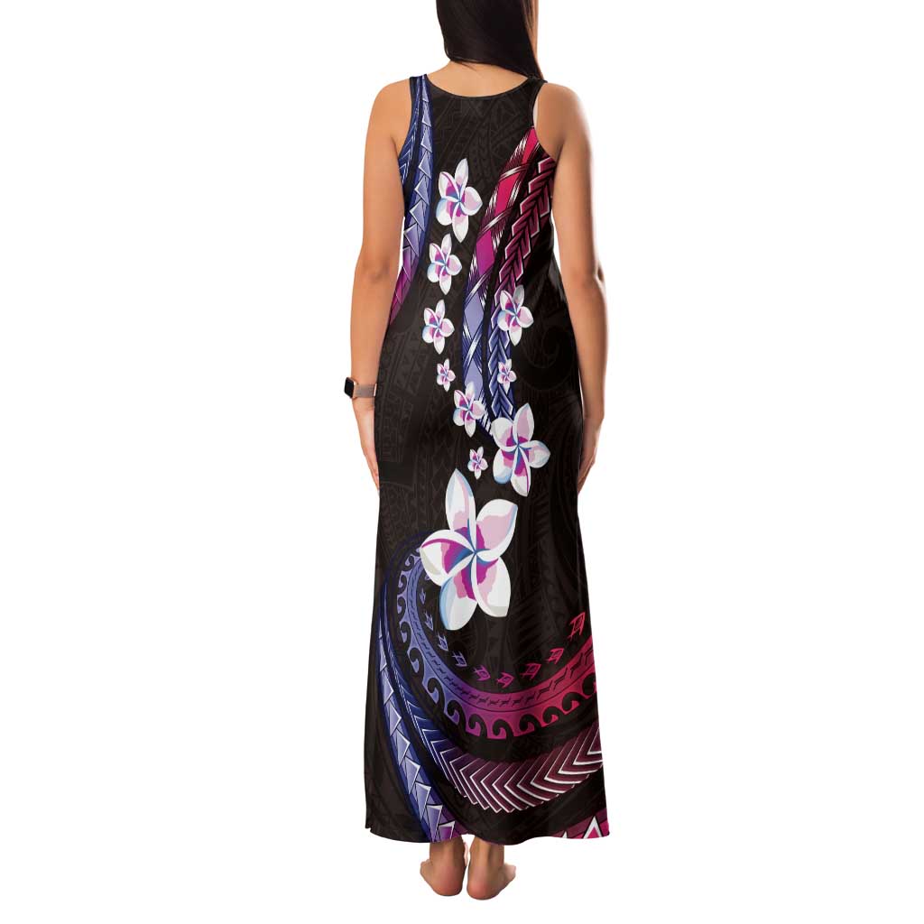 Hawaii Plumeria Family Matching Tank Maxi Dress and Hawaiian Shirt Sweet Gradient Polynesian Pattern