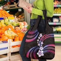 Hawaii Plumeria Grocery Bag Sweet Gradient Polynesian Pattern