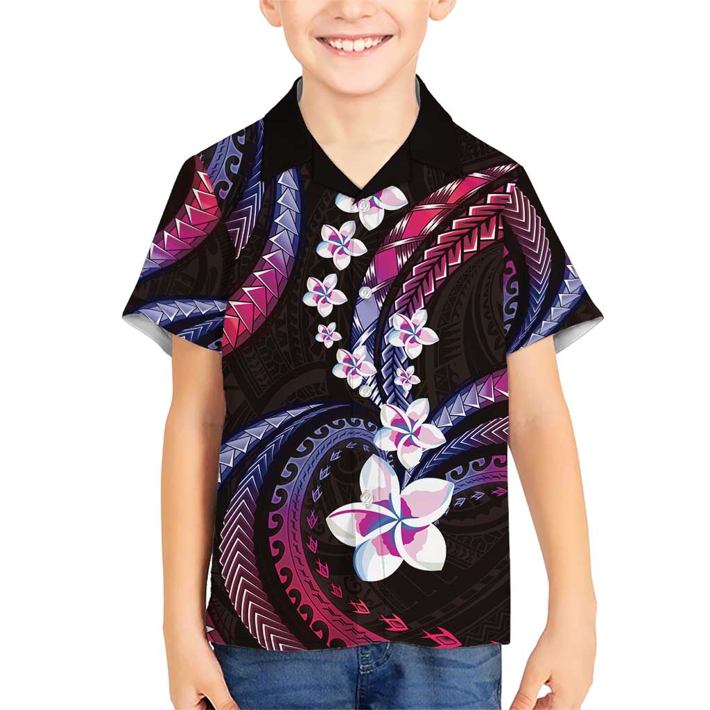 Hawaii Plumeria Hawaiian Shirt Sweet Gradient Polynesian Pattern