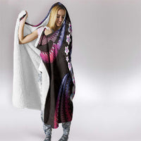 Hawaii Plumeria Hooded Blanket Sweet Gradient Polynesian Pattern