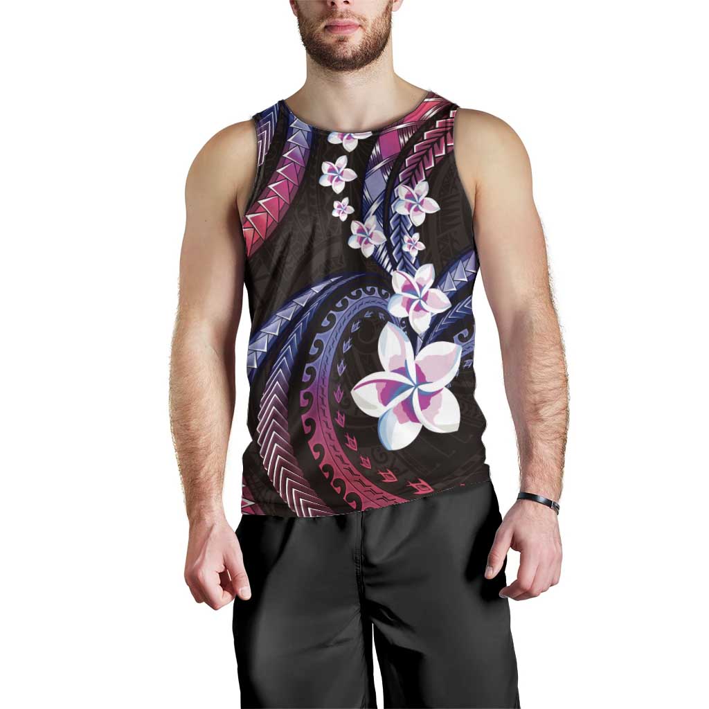 Hawaii Plumeria Men Tank Top Sweet Gradient Polynesian Pattern