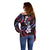 Hawaii Plumeria Off Shoulder Sweater Sweet Gradient Polynesian Pattern