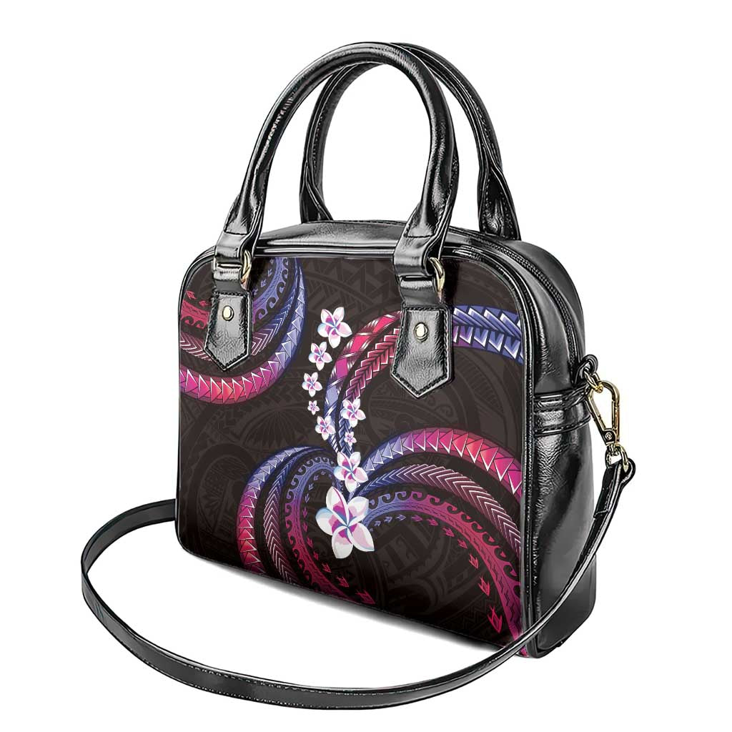 Hawaii Plumeria Shoulder Handbag Sweet Gradient Polynesian Pattern