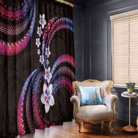 Hawaii Plumeria Window Curtain Sweet Gradient Polynesian Pattern
