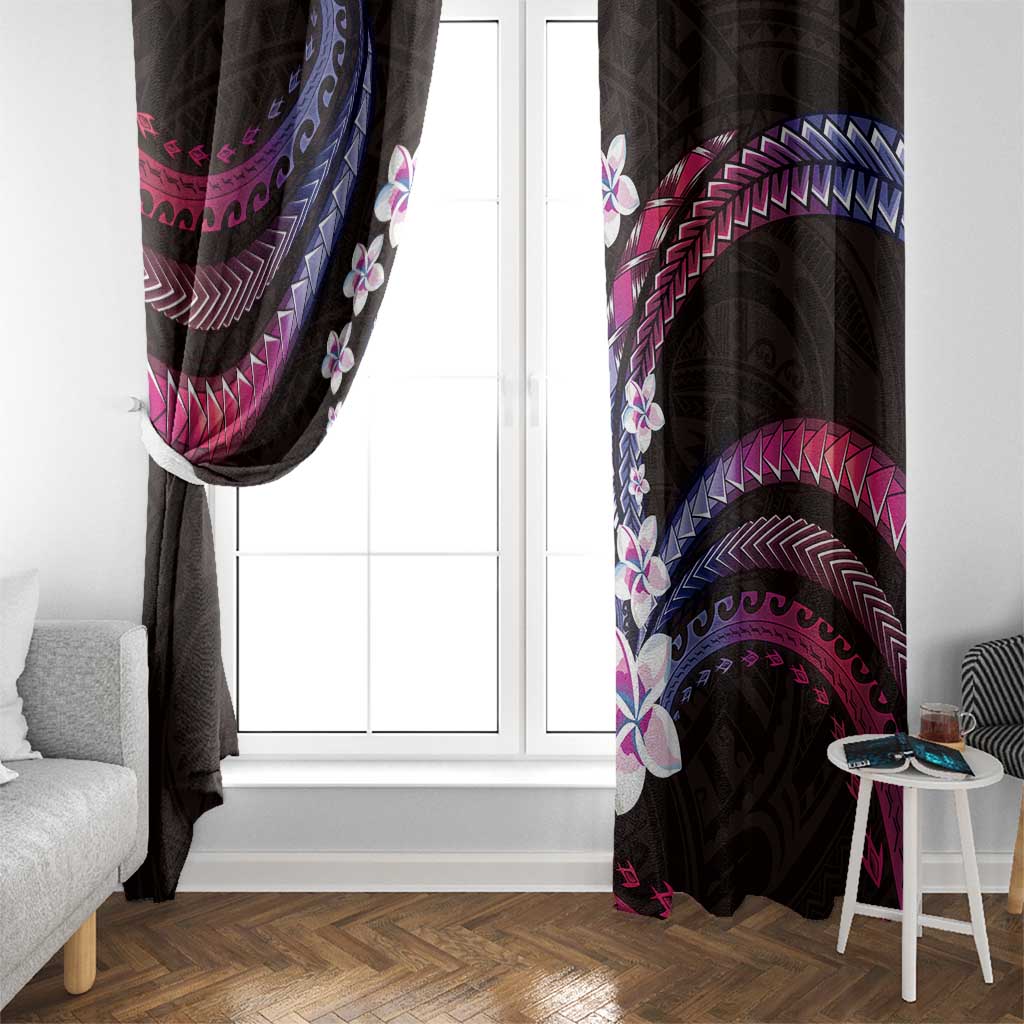 Hawaii Plumeria Window Curtain Sweet Gradient Polynesian Pattern