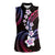 Hawaii Plumeria Women Sleeveless Polo Shirt Sweet Gradient Polynesian Pattern