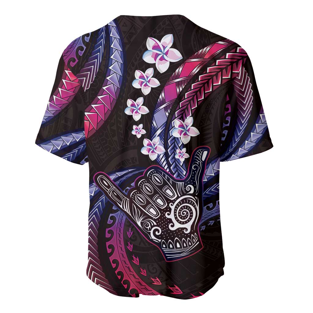 Hawaii Shaka Sign Baseball Jersey Fantastic Frangipani Sweet Vibes