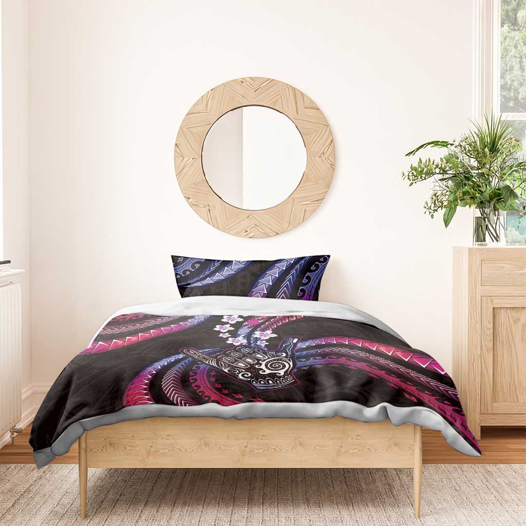 Hawaii Shaka Sign Bedding Set Fantastic Frangipani Sweet Vibes