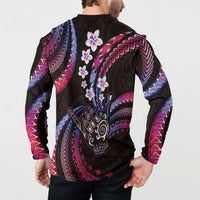 Hawaii Shaka Sign Button Sweatshirt Fantastic Frangipani Sweet Vibes