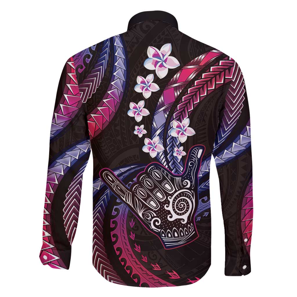 Hawaii Shaka Sign Family Matching Long Sleeve Bodycon Dress and Hawaiian Shirt Fantastic Frangipani Sweet Vibes LT01 - Polynesian Pride