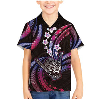 Hawaii Shaka Sign Family Matching Mermaid Dress and Hawaiian Shirt Fantastic Frangipani Sweet Vibes LT01 Son's Shirt Pink - Polynesian Pride
