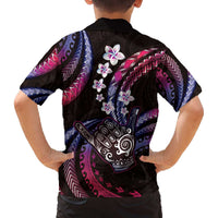 Hawaii Shaka Sign Family Matching Off The Shoulder Long Sleeve Dress and Hawaiian Shirt Fantastic Frangipani Sweet Vibes LT01 - Polynesian Pride