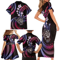 Hawaii Shaka Sign Family Matching Short Sleeve Bodycon Dress and Hawaiian Shirt Fantastic Frangipani Sweet Vibes LT01 - Polynesian Pride
