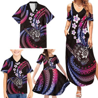Hawaii Shaka Sign Family Matching Summer Maxi Dress and Hawaiian Shirt Fantastic Frangipani Sweet Vibes LT01 - Polynesian Pride