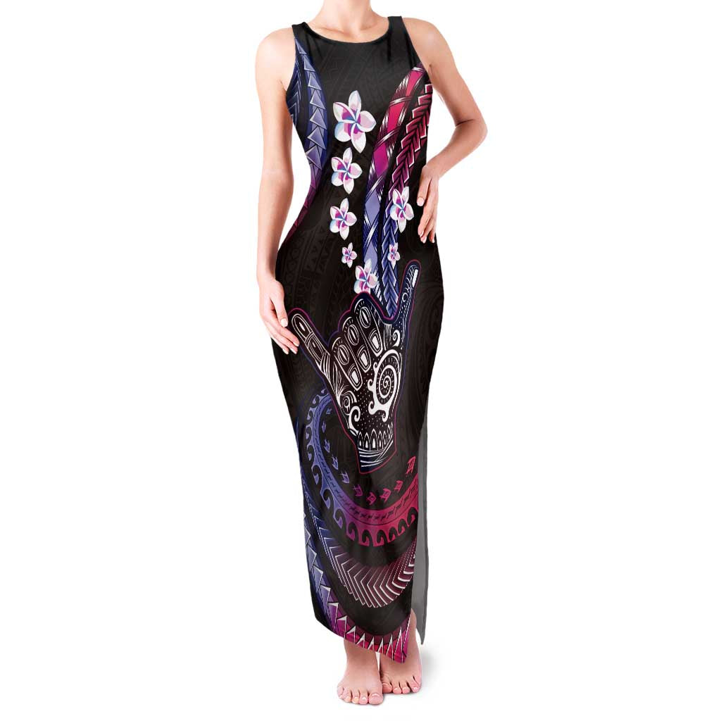 Hawaii Shaka Sign Family Matching Tank Maxi Dress and Hawaiian Shirt Fantastic Frangipani Sweet Vibes LT01 Mom's Dress Pink - Polynesian Pride
