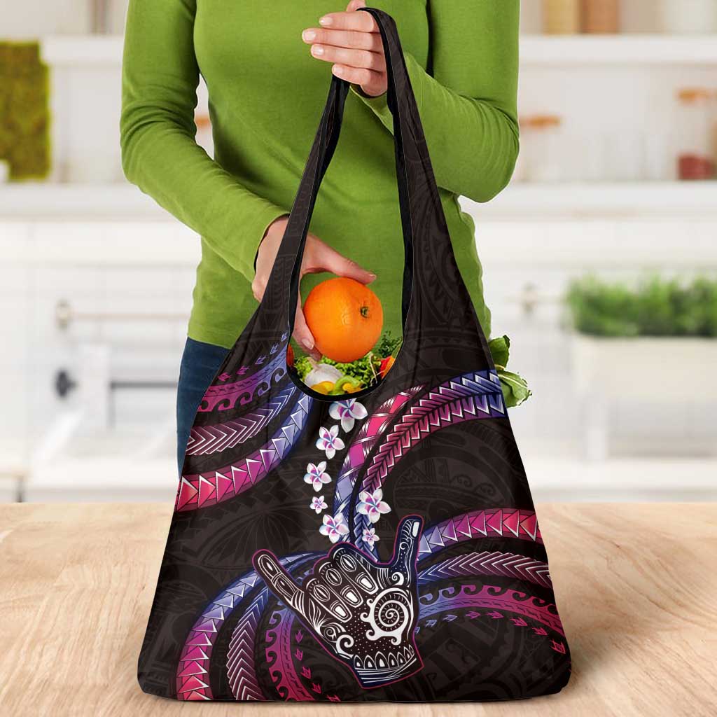 Hawaii Shaka Sign Grocery Bag Fantastic Frangipani Sweet Vibes