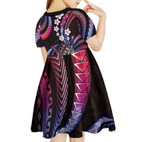 Hawaii Shaka Sign Kid Short Sleeve Dress Fantastic Frangipani Sweet Vibes