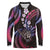 Hawaii Shaka Sign Long Sleeve Polo Shirt Fantastic Frangipani Sweet Vibes