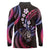 Hawaii Shaka Sign Long Sleeve Polo Shirt Fantastic Frangipani Sweet Vibes